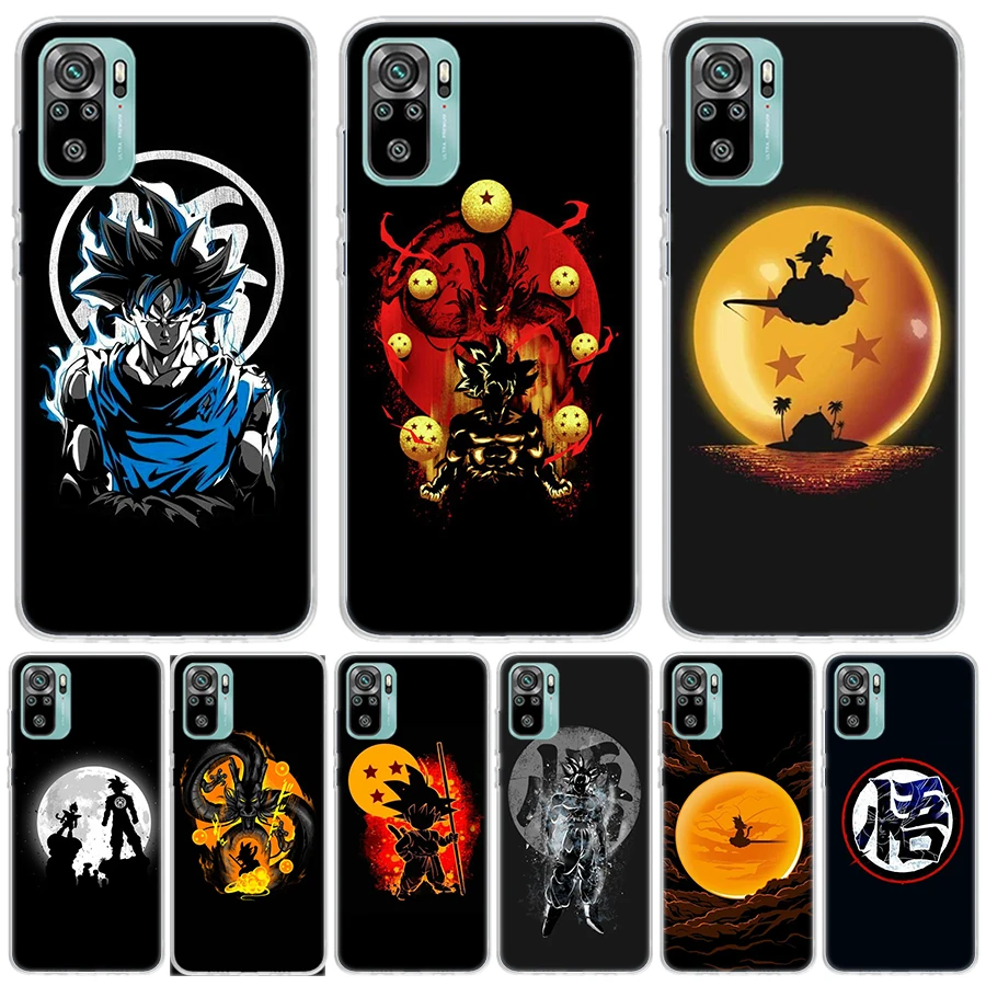 Dragon Ball Black Art For Xiaomi Redmi Note 10S 10 11S 11 9S 9 8T 8 Pro Phone Case 11T 5G 11E 9T 7 6 5 5A 4X Fundas Cover Coque