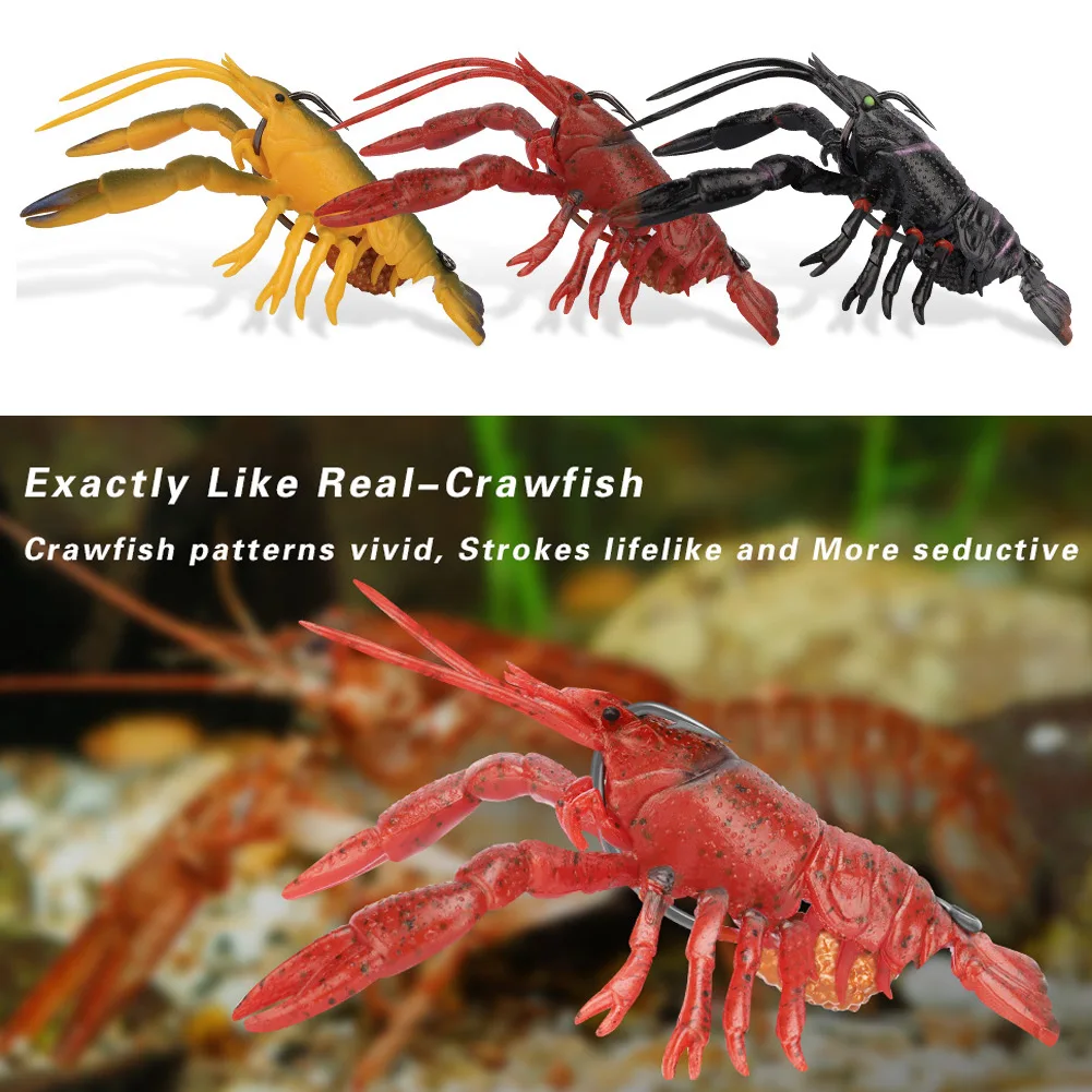 

TRUSCEND 3pcs/pack Luya Bait Crayfish Bionic Lure TPE Luya Unique Hollow Body Design Shrimp Lures Lobster Soft Fishing Baits