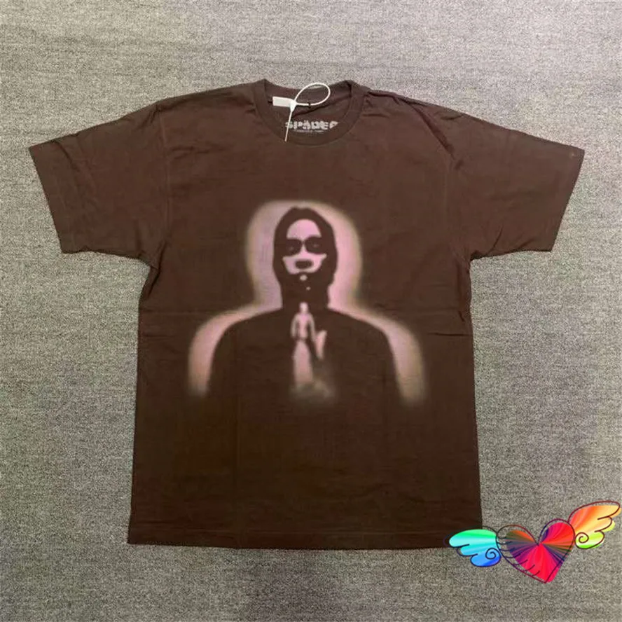 

2023 World Wide Spider T-shirt Men Women 1:1 Brown Young Thug Sp5der T Shirt 555555 Tops Shadow Graphic Tops Short Sleeve