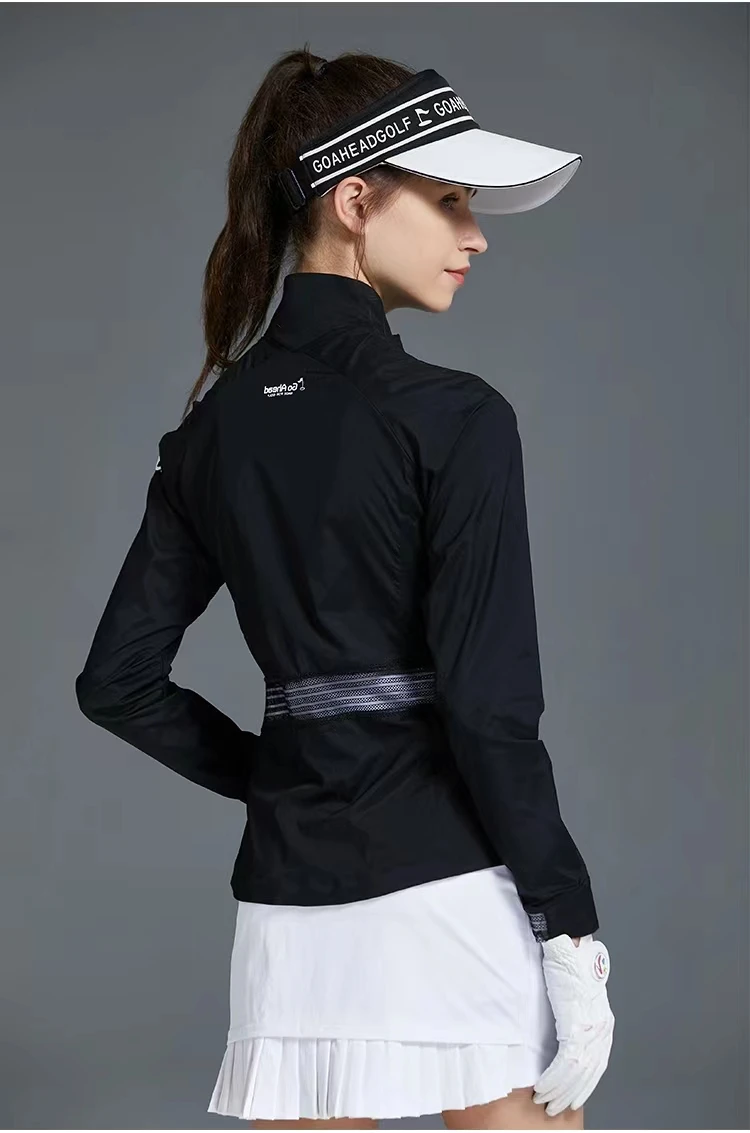 Golf sun protection jacket LOVE GOLF brand women's windbreaker elastic waist breathable sports slim jersey