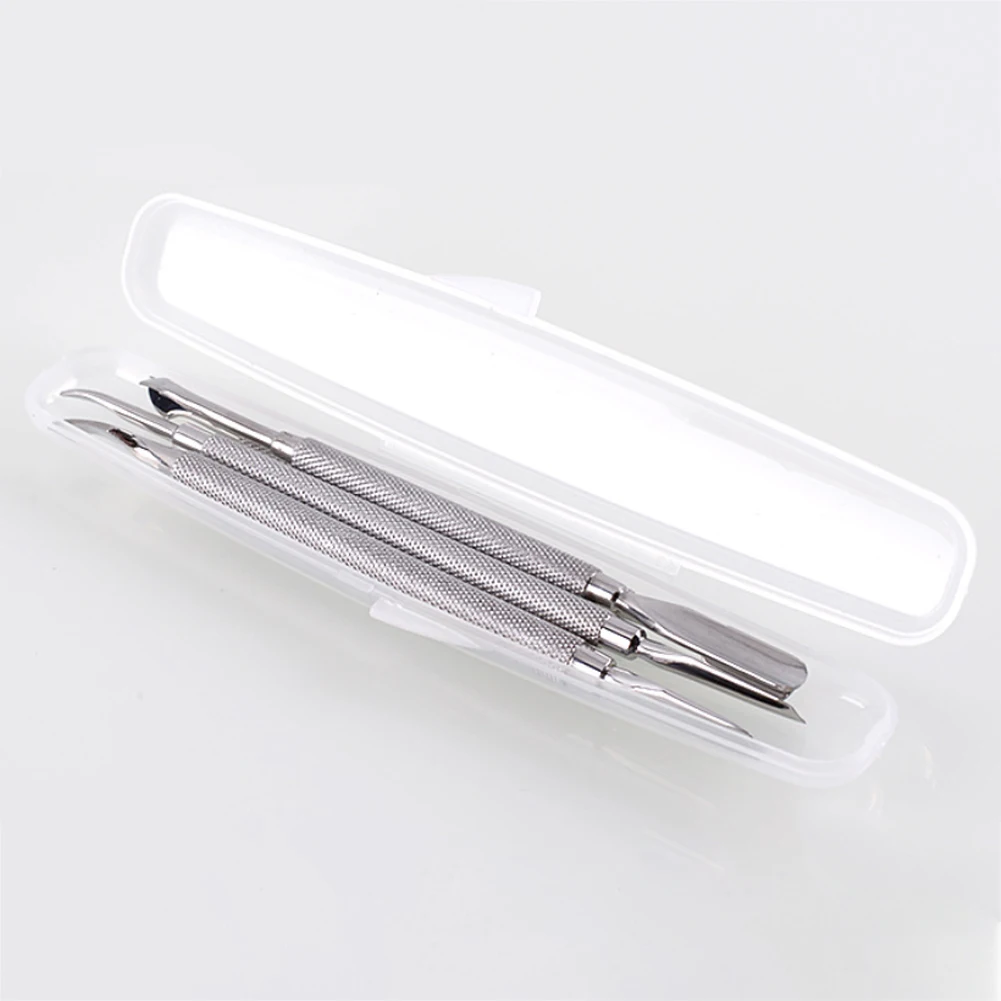 

4pcs/set Durable Tool Double Head Portable Nail Art Cleaner Remover Manicure Cuticle Pusher Pedicure Stainless Steel Accessory