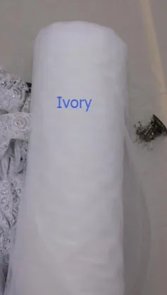 Длинная фата для невесты, однослойная Свадебная Кружевная аппликация, элегантная Фата цвета белой слоновой кости, пошив на заказ