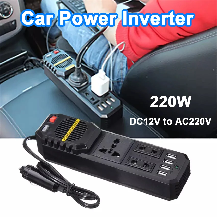 

200W Poratble Car Power Inverter Socket Adapter 12v to 220v Converter Conversor USB Charger for Car Auto Home Power Adapter