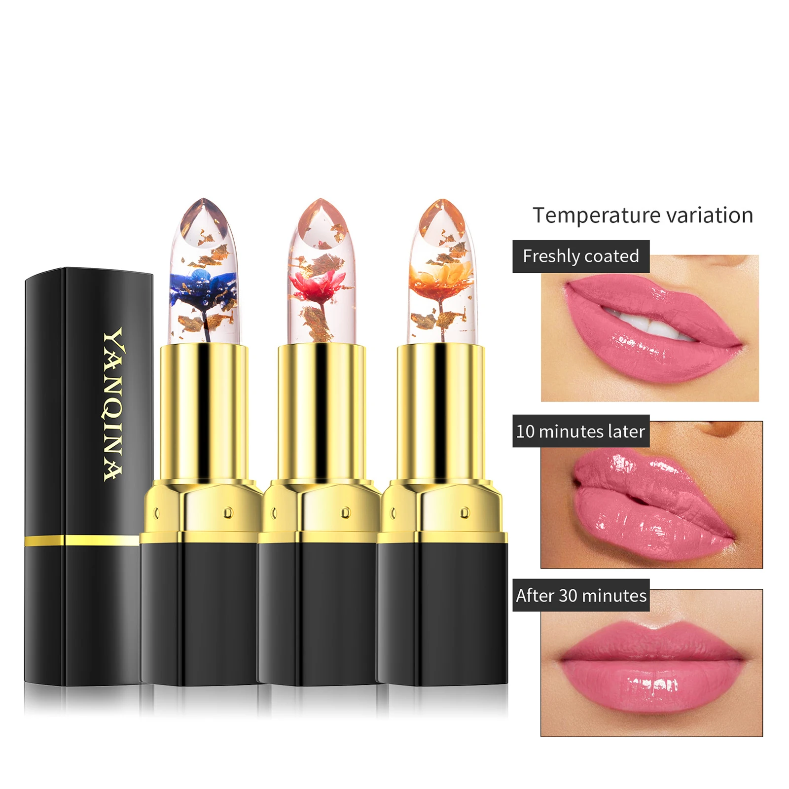 

Magic Lipstick Color Changing Long Lasting Lipstick Waterproof Red Lip Stick Lip Plumper Cute Flower Girl Lip Makeup Cosmetics