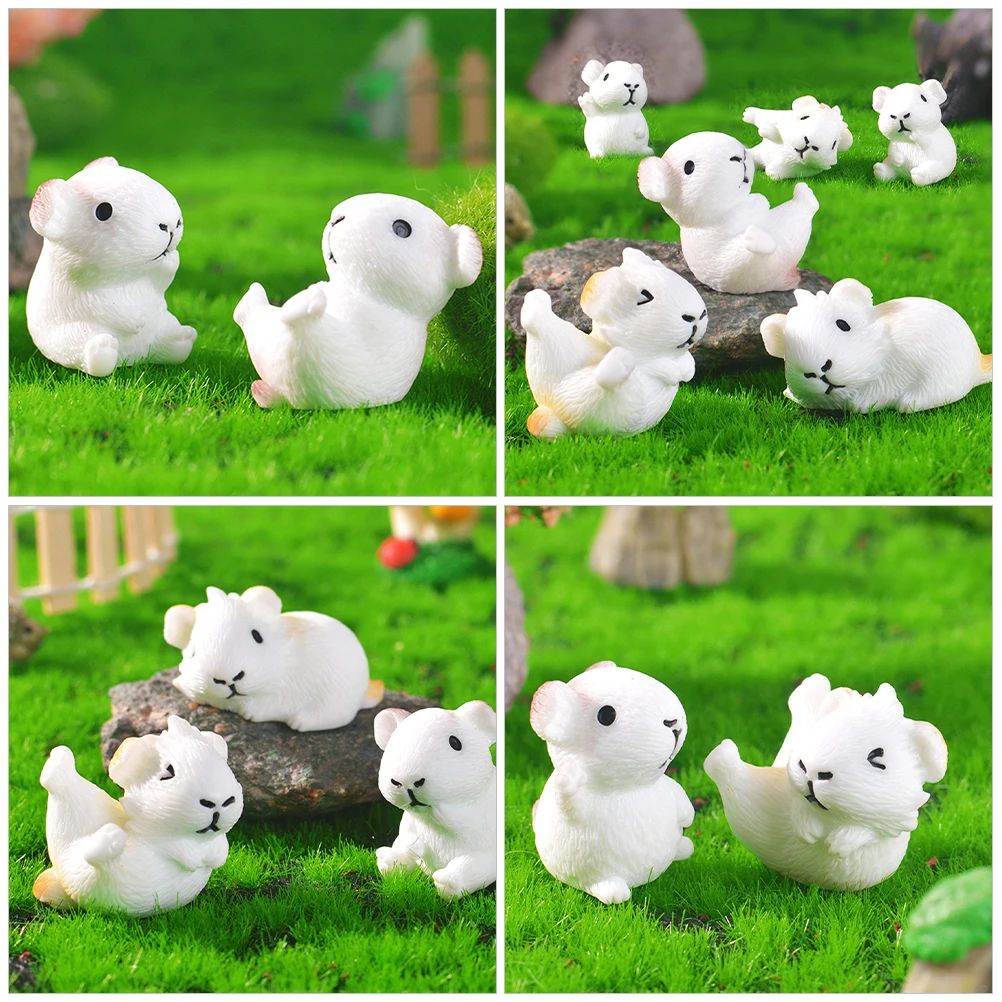 6 шт. Миниатюрные фигурки морских свинок из смолы ROSENICE