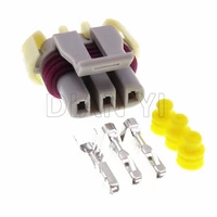1 set 3 way car electrical socket with terminal and rubber seals 12129946 auto crank engine speed sensor wire cable connector