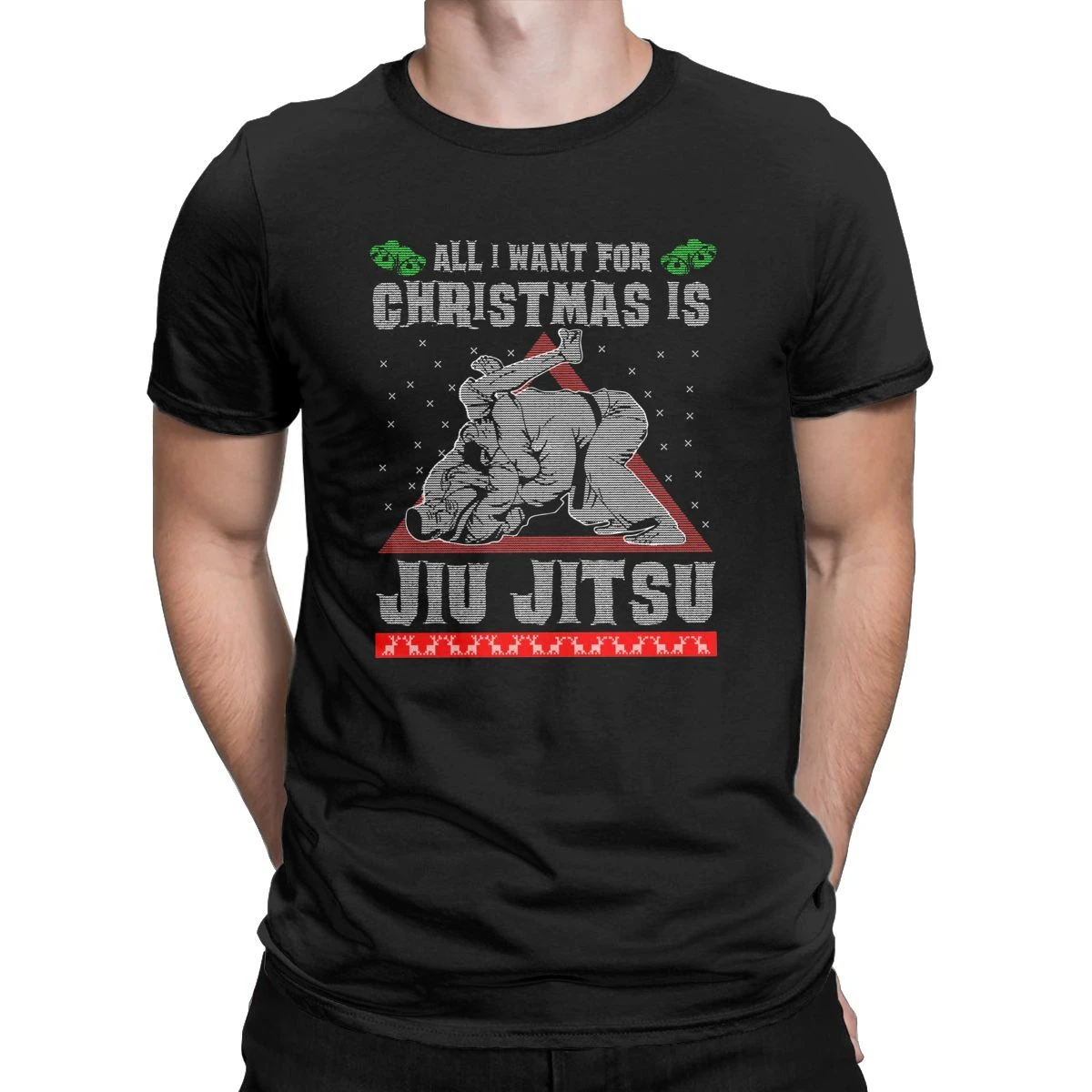 

Jiu Jitsu Ugly Christmas Sweater T-Shirts Men Martial Arts Brazilian Novelty Pure Cotton Tee Shirt Plus Size T Shirts Clothing