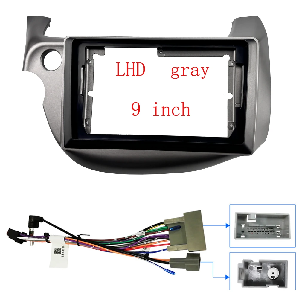 Фото 2 DIN 9-дюймовая автомобильная рама, адаптер для фасции для Honda Fit Jazz 2008-2013, Android-радио, комплект панели для установки приборной панели №4