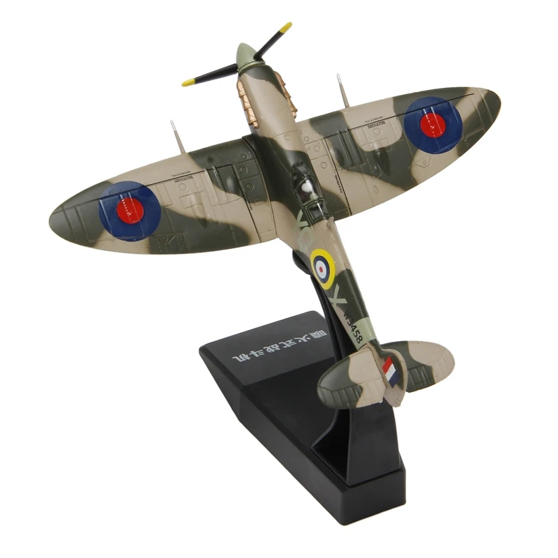 

1:72 World War LI British Air Force Model of Fighter Jet Fire British Spitfire Alloy Simulation Aircraft Model
