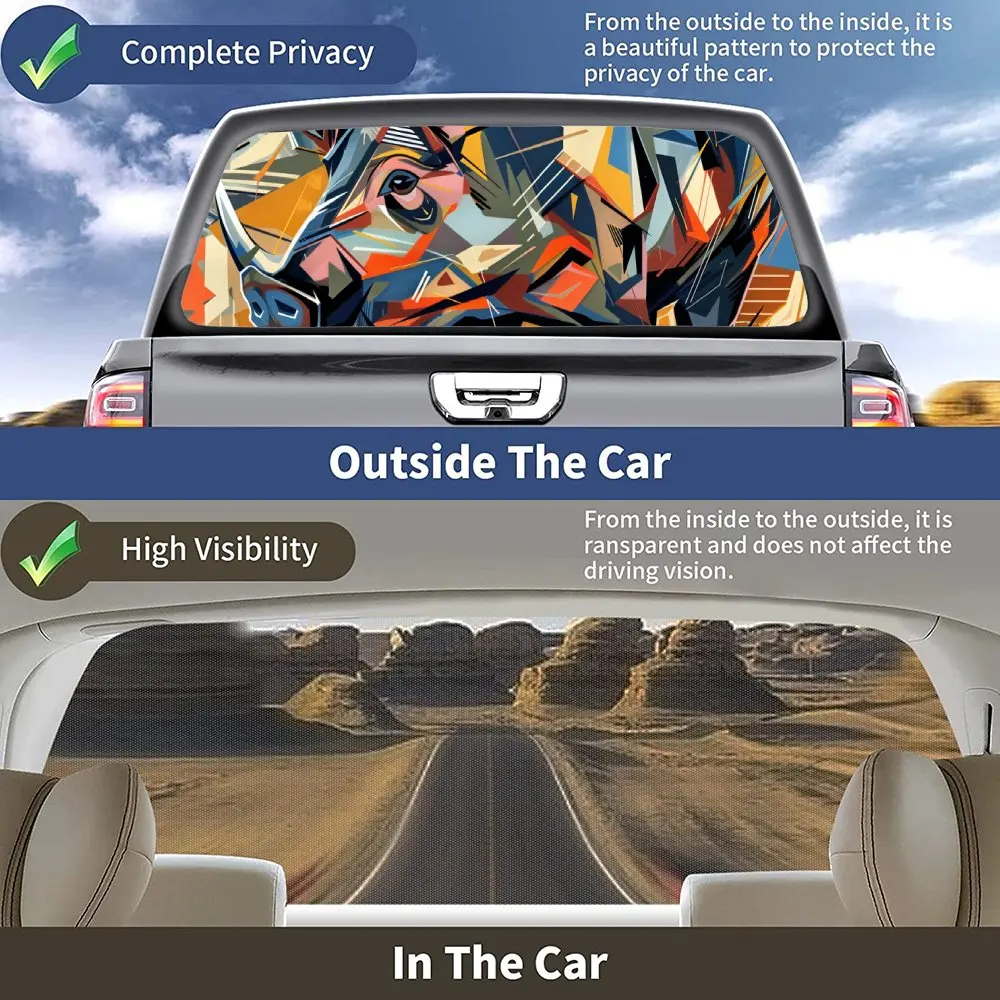 Абстрактная геометрия дикий кабан наклейка на заднее лобовое стекло автомобиля
