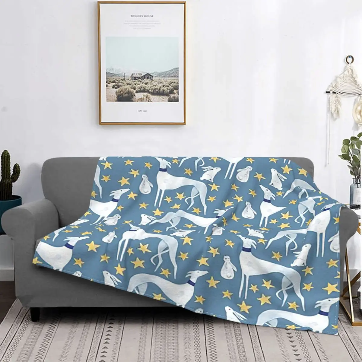

Greyhound Whippet Sighthound Dog Blanket Sofa Cover Flannel Autumn/Winter Cartoon Warm Throw Blankets for Sofa Car Bedspreads