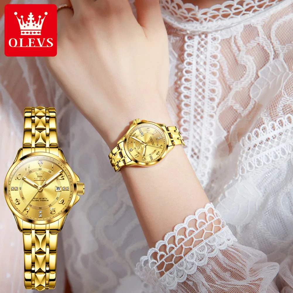 OLEVS популярные брендовые женские часы классический календарь водонепроницаемые