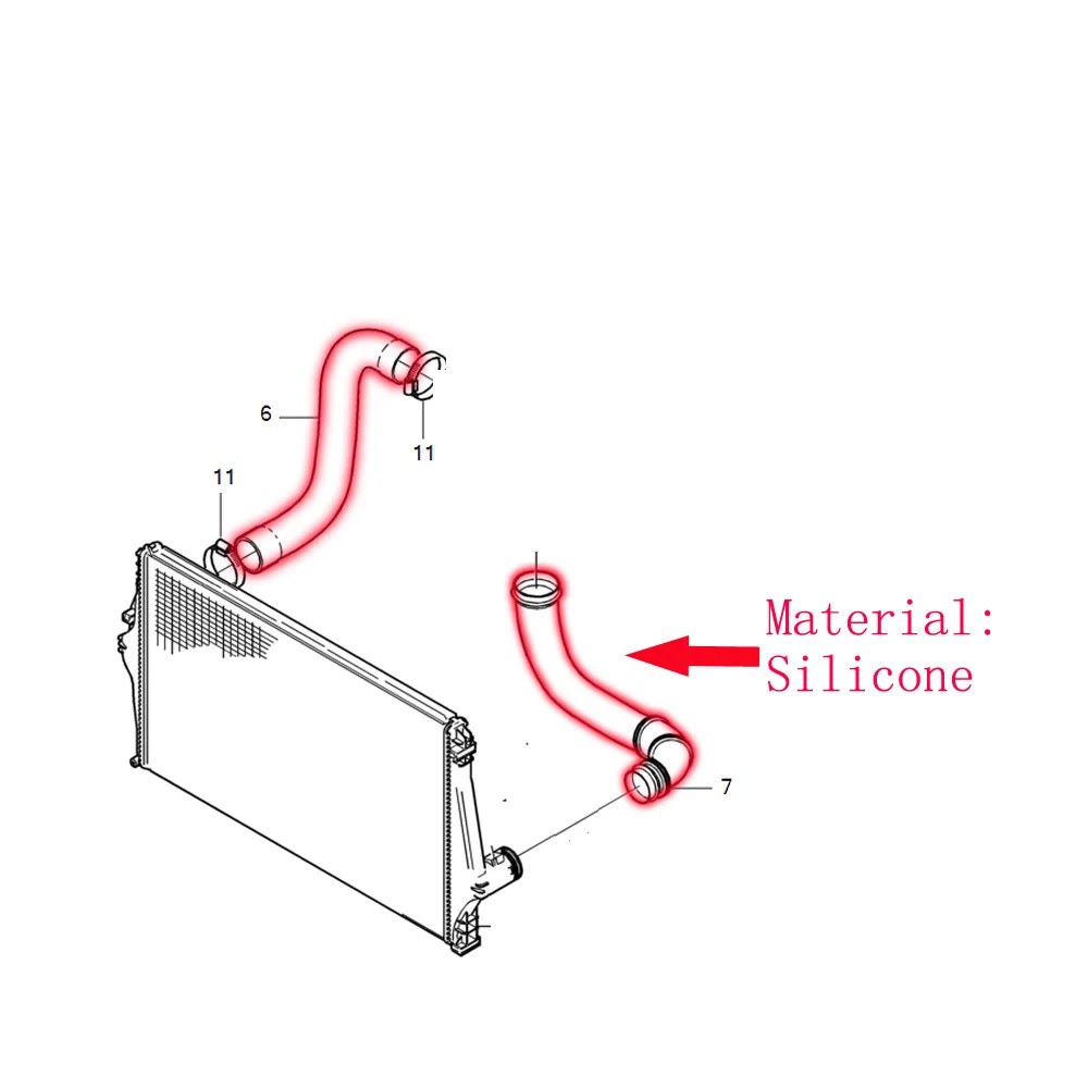Силиконовый шланг интеркулера 30645294 9489968 для Volvo XC90 B6294T S80 B6284T 4T65EV-GT 2.9L 6Cyl воздушная