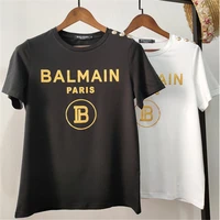 balmain new logo printed short sleeve metal button decoration all match t shirt s 3xl