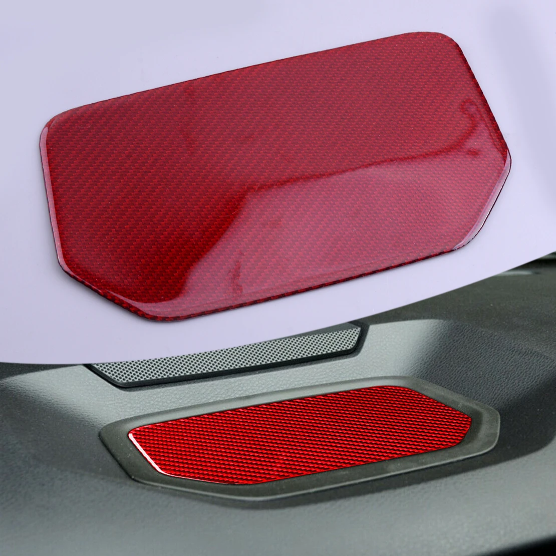 

Car Interior Front Dashboard Storage Box Pad Cover Trim Fit for Toyota Tundra 2014 2015 2016 2017 2018 Carbon Fiber Red