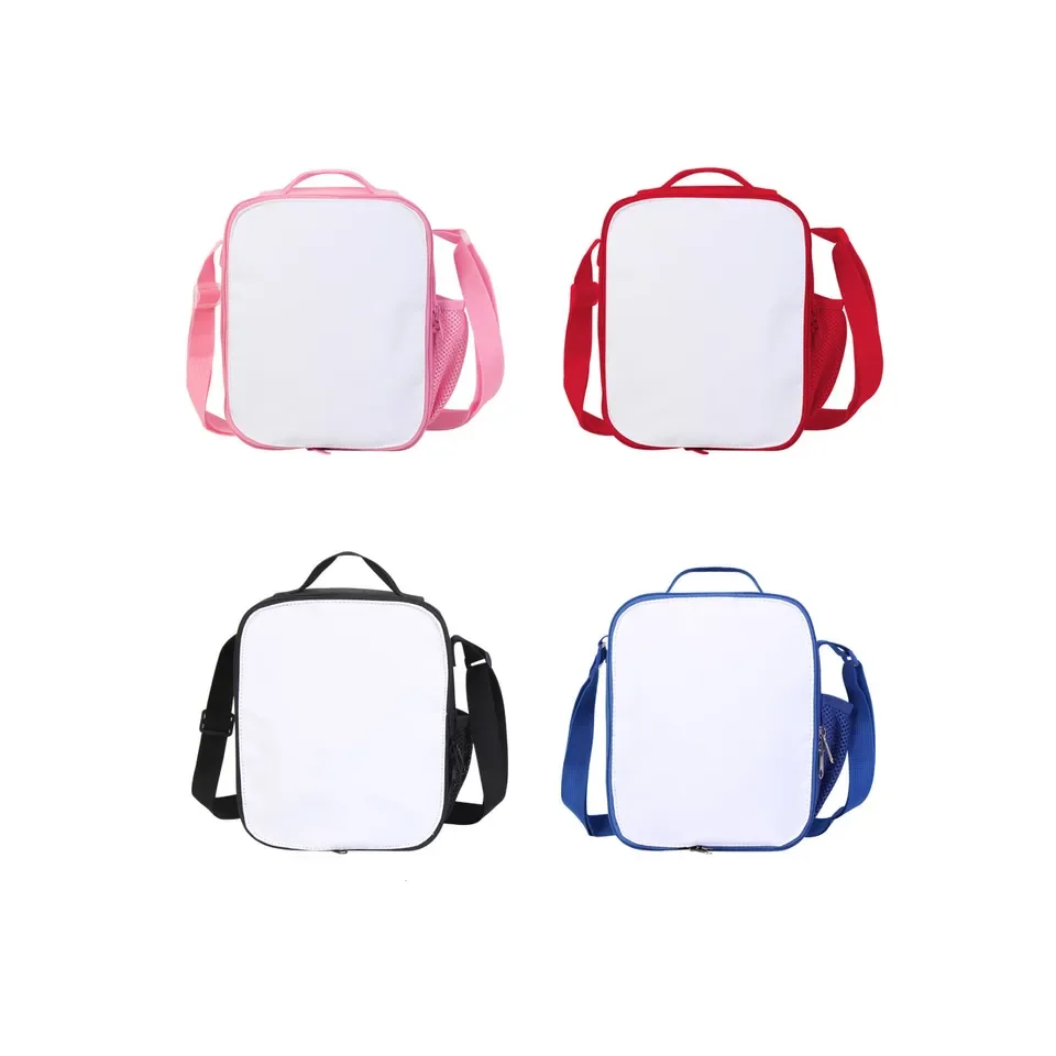 

Sublimation Blank Insulate Lunch Box Bag Cooler bag Dinner Container School Food Storage Bag For Man Women Kids with Shoulder