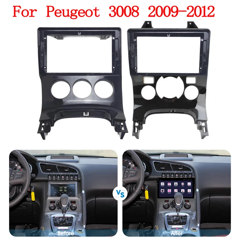 

9" Multimedia Frame Car radio Frame Audio Radio Dashboard Fitting Panel For Peugeot 3008 2009 -2016 big screen car panel