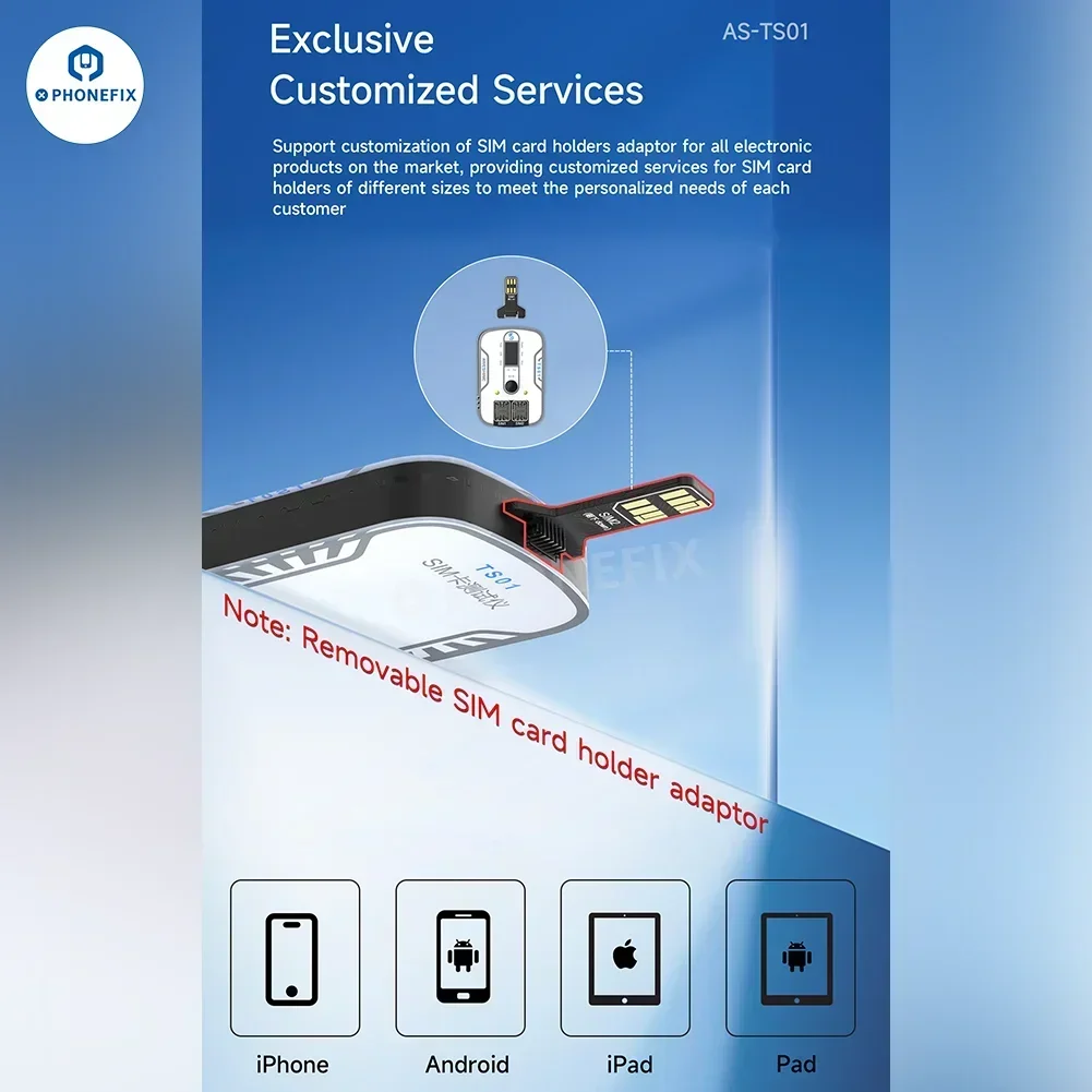 Aweshine TS-01 Универсальный тестер SIM-карты обнаруживает слоты для SIM-карт