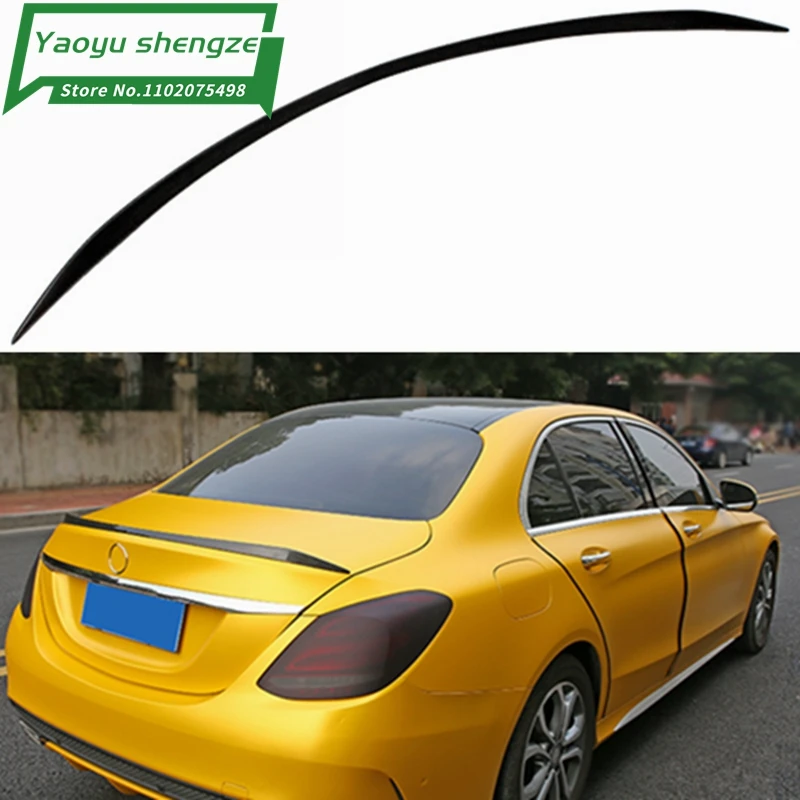 

For Mercedes W205 Carbon Spoiler 4-Door Sedan C63 style C180 C200 C250 C260 Carbon Fiber Rear Trunk Spoiler With Red Line 2014+