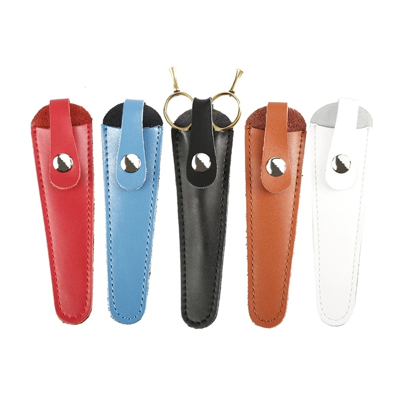

1PCS Leather Hair Scissor Pouch Single Piece Scissor Holder Bag In Cow Leather Durable Use Salon Tools Bag Hair Accessories
