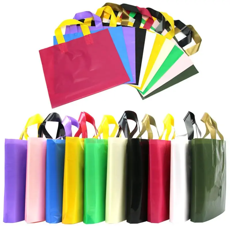 

50 pcs Gift Clothes Cosmetic Blank Tough Plastic Portable Packing Bag Shoe Store Shopping Bag Child Doll Gift Bags