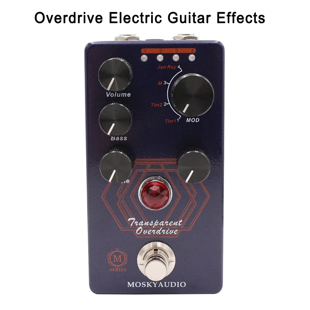 

Mosky Transparent Overdrive The Electric Guitar Effects Pedal Guitar Parts 4 Mode Button Guitar Pedals Musical Instruments Part
