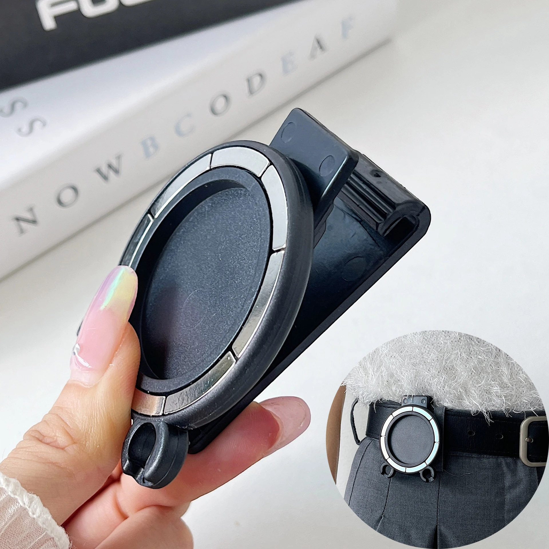 Магнитный держатель для ремня Magsafe металлический рюкзака с пружинным тросом