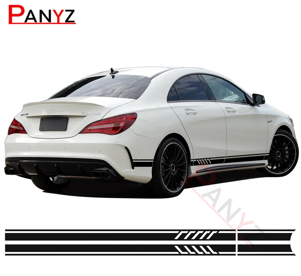 

Edition 1 Style Side Stripe Decal Stickers for Mercedes Benz CLA 45 W117 C117 X117 AMG- 5D Carbon Fibre/Black/White/Silvergrey