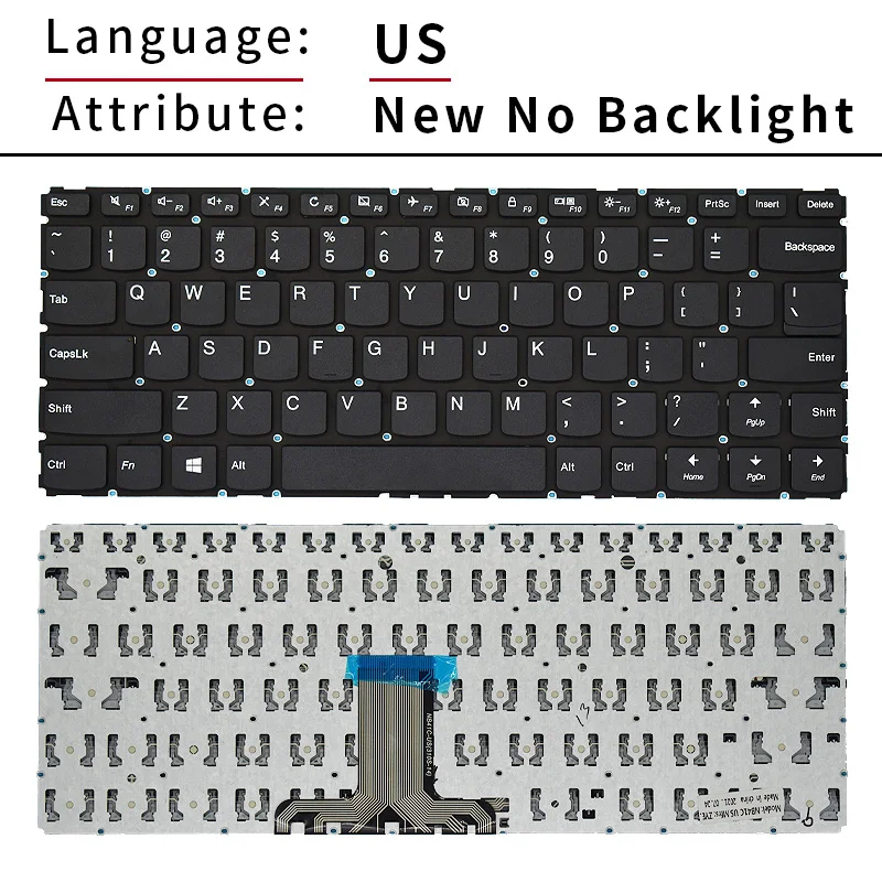 Фото Клавиатура SP/RU для Lenovo Yoga 710-14IKB 710-14ISK 710-15IKB 710-15ISK 510-14AST 510-14IKB 510-14ISK Flex 4-14 Flex 4-1470 №4