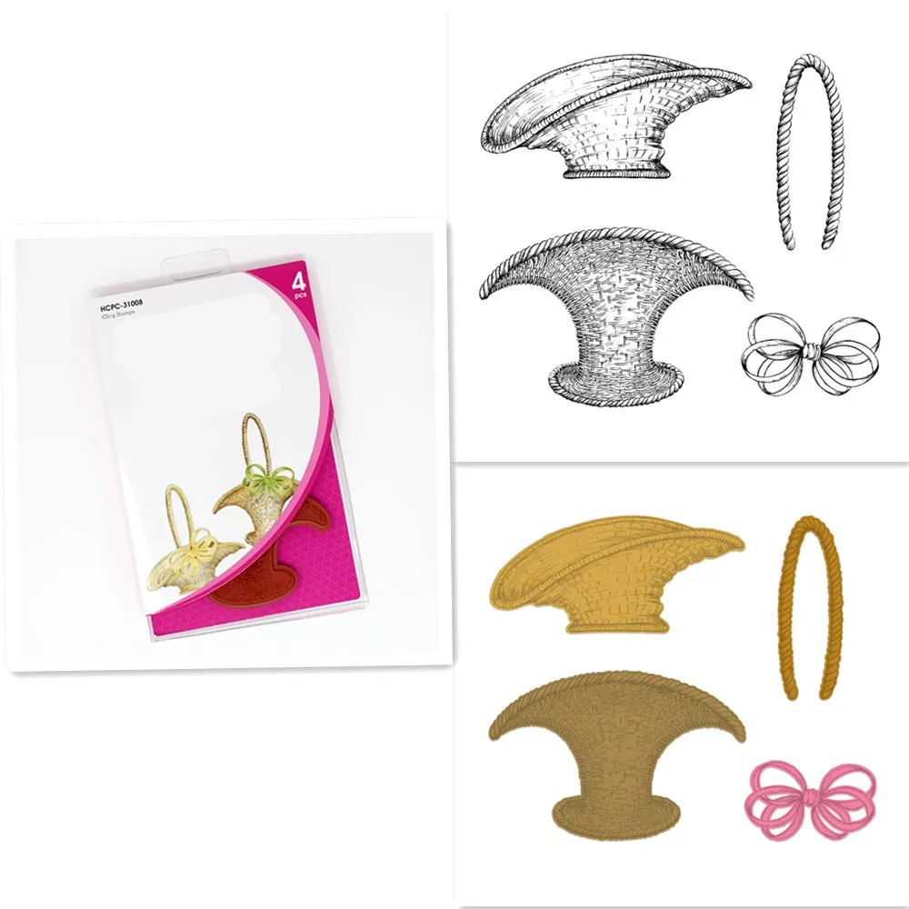 

Hand Basket Metal Cutting Dies And Transparent Stamps For Diy Dies Scrapbooking Embossing Decorative Craft Die Cut New Arrivals