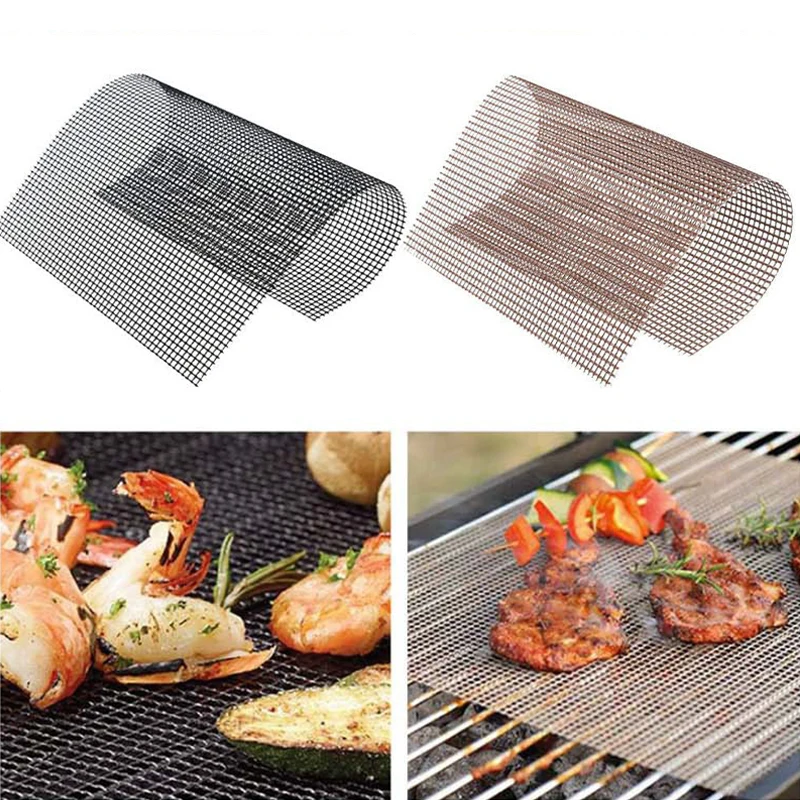 

Reusable Non-Stick High Temperature Resistant BBQ Grid Pad Barbecue Mesh Easily Cleaned Cooking Pads Baking Grill Tool