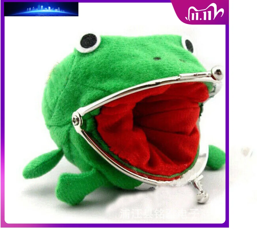 

1PCS Frog Wallet Anime Cartoon Coin Holder Purse Wallet Shape Fluff Clutch Cosplay Green Mini Purse Pouch New Hot Kawaii Plush
