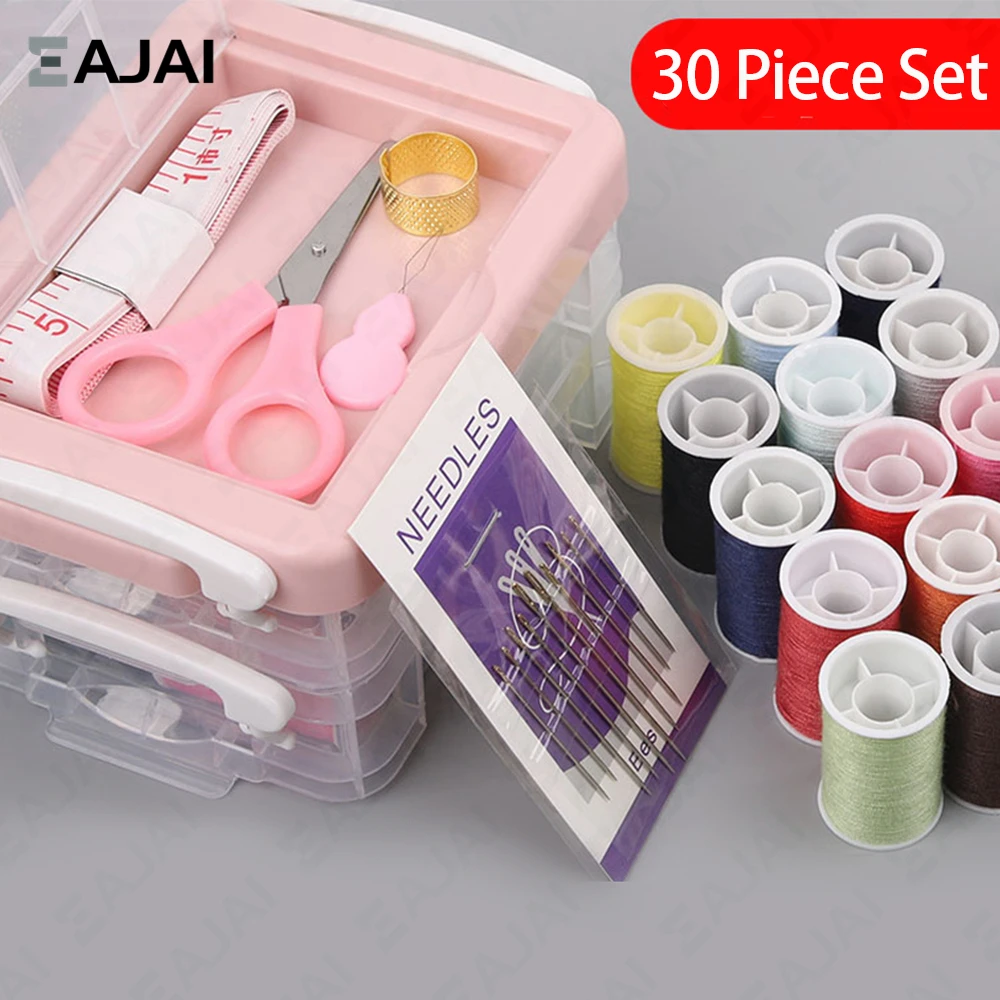 

Multifunction PP Box Sewing Kit Needle Tape Scissor Threads Sewing Boxes Home & Travelling Supplies 2023 New Sewing Accessories