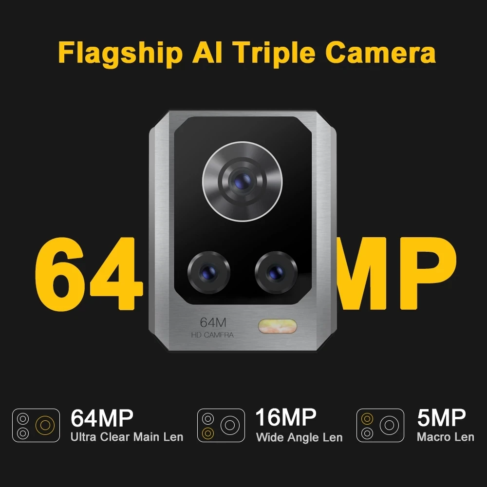 Cubot King Kong 7 Waterproof Rugged Cellphone Android 11 6.36 Inch Smartphone 64MP Triple Camera Octa Core Mobile Phone 5000mAh