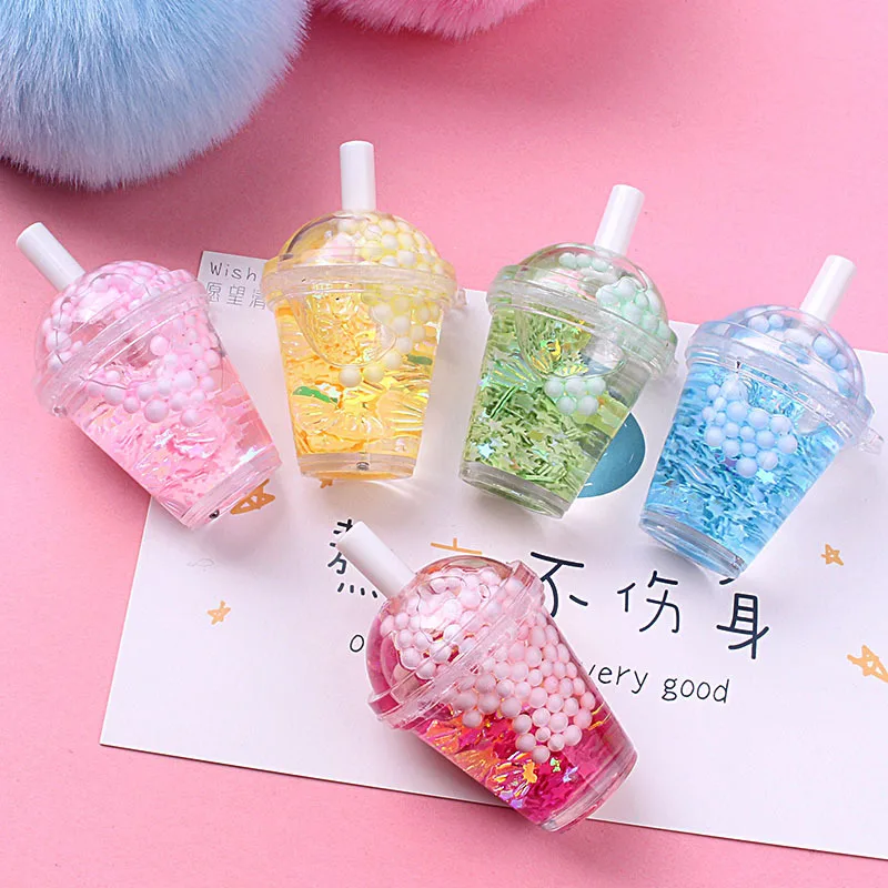 

Cartoon Rhinestone Cute Into Oil Quicksand Liquid Acrylic Car Key Chain Pendant Key Chain Jewelry Accessories