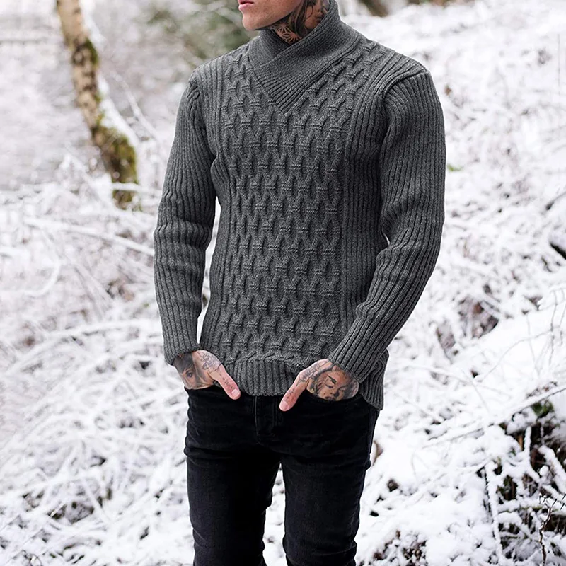 2022 Solid Color V Neck Sweater Men Autumn and Winter All-match Long Sleeve  Pullover Harajuku Sweater Korean Fashion Clothing