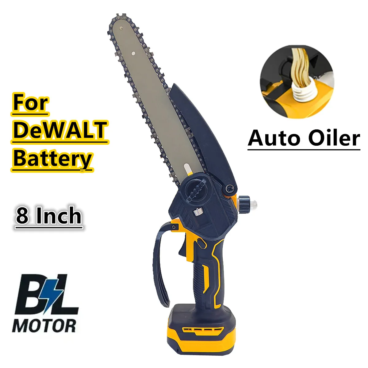 

Подходит для DeWALT 20 В 18 В, аккумуляторная бесщеточная 8-дюймовая бензопила, автоматическая масленка, электрическая аккумуляторная цепная пила для обрезки, режущие электроинструменты