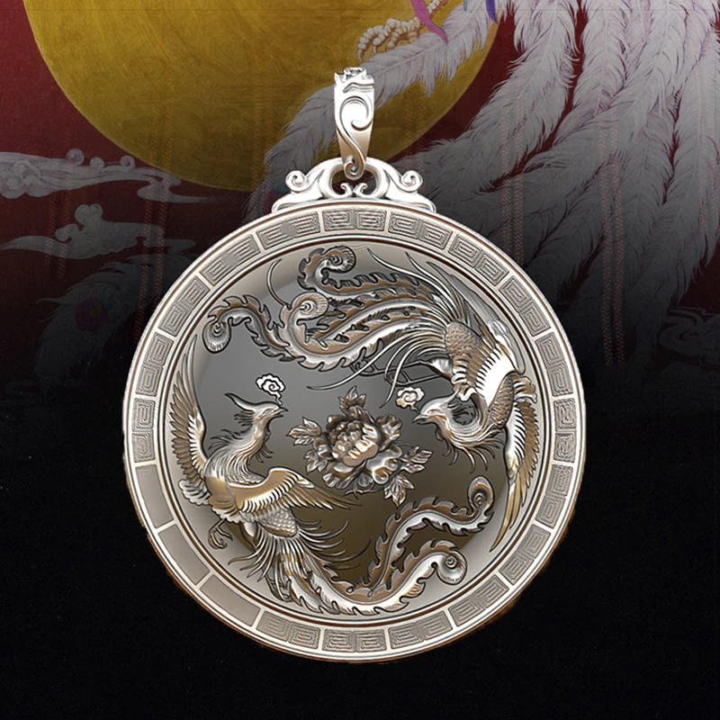 DS ретро кулон сто птиц к фениксу сосна кран янниан пион на удачу день рождения Брендовое Подарочное ожерелье для мужчин и женщин