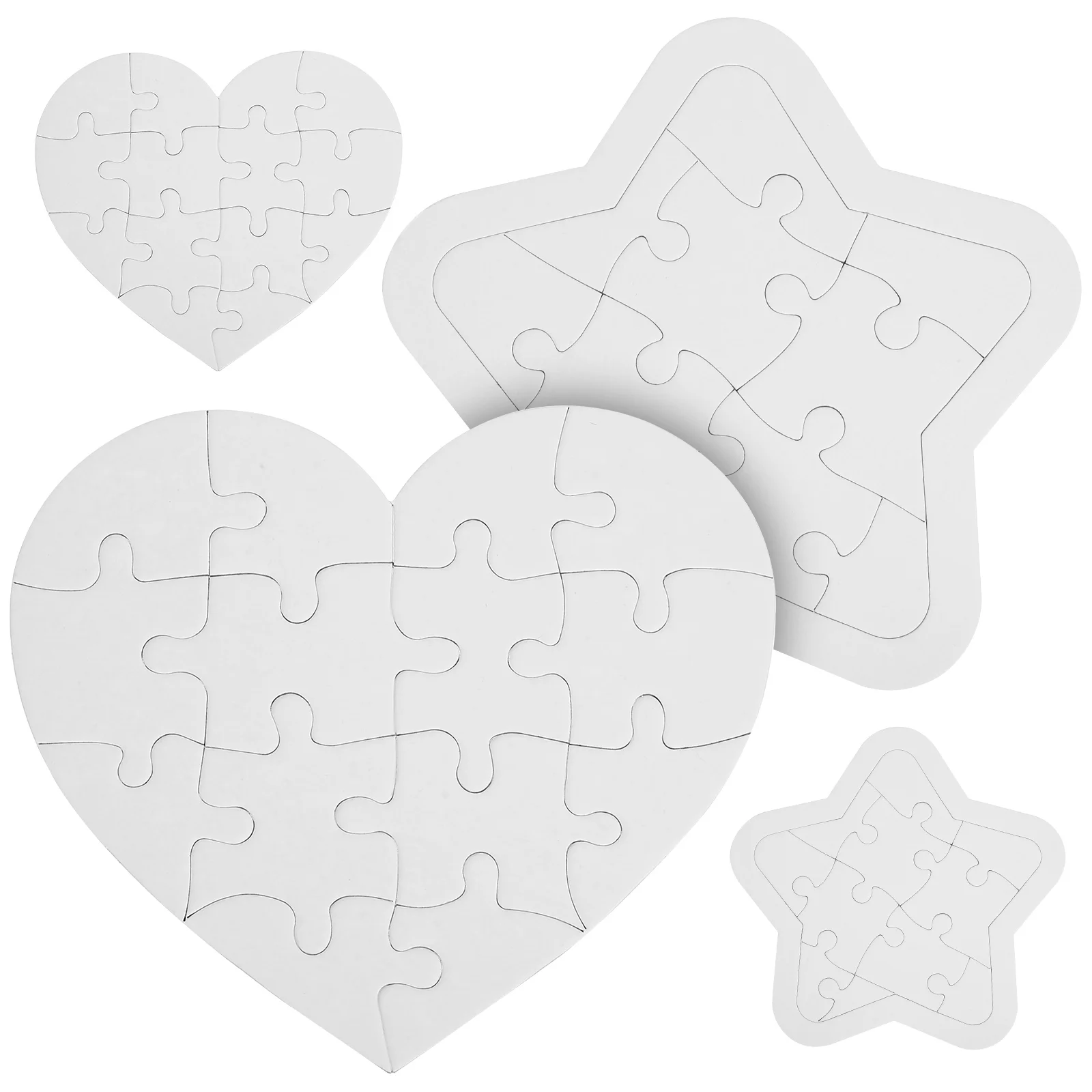 

4 Sets Coloring Puzzle Blank Pieces Write Blank Puzzless Empty Paper White Draw Child Games