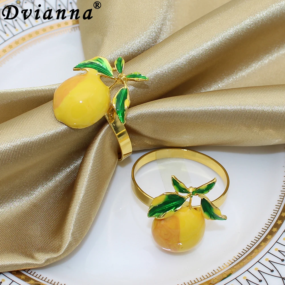 

Dvianna 8Pcs Lemon Napkin Rings Wedding Napkin Holder for Table Christmas Decorations 2023 HWE54