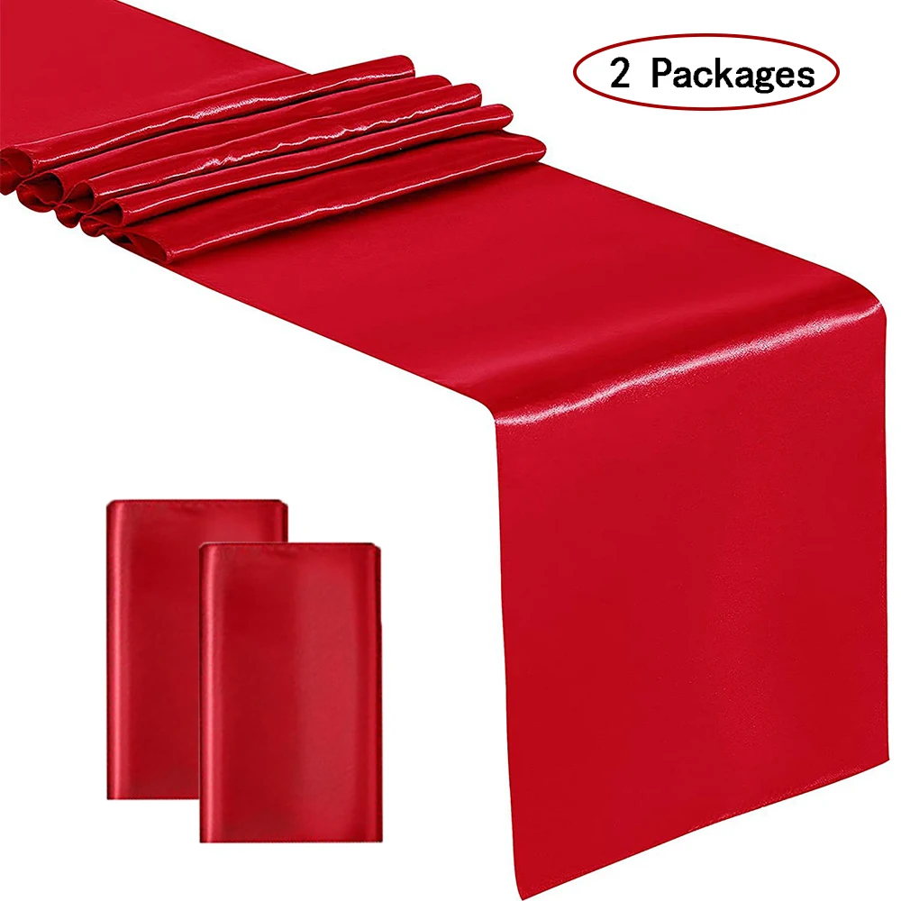 2 шт. атласная дорожка для стола чистый цвет 30x275 см декора журнального столика