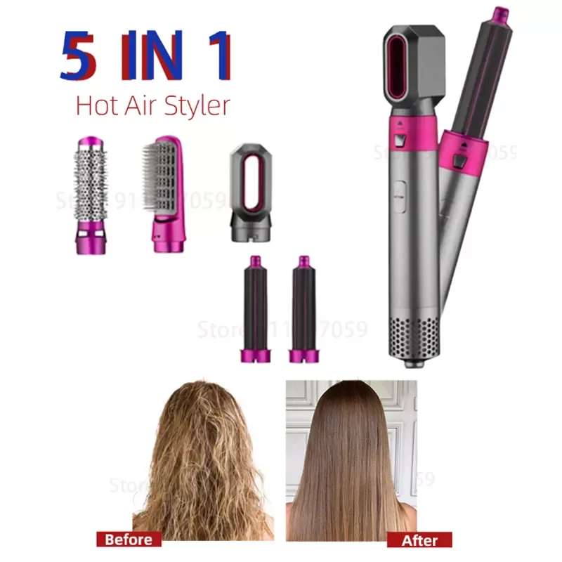 

Air Styler 5 In 1 Electric Hair Dryer Hair Curler Brush Hair Styler Straightener Curling Iron Set Comb Straighteners Curling Aut