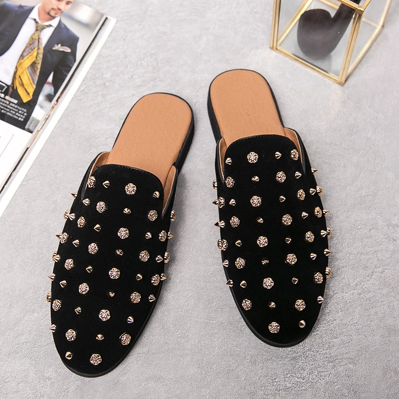 Мужские тапочки в британском стиле European Station модные повседневные слиперы для