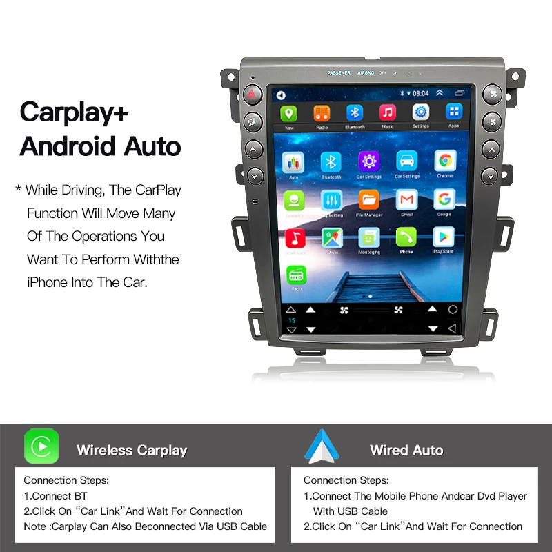 12 1-дюймовый автомобильный радиоприемник Android 14 для Ford Edge 2009-2013 навигационный