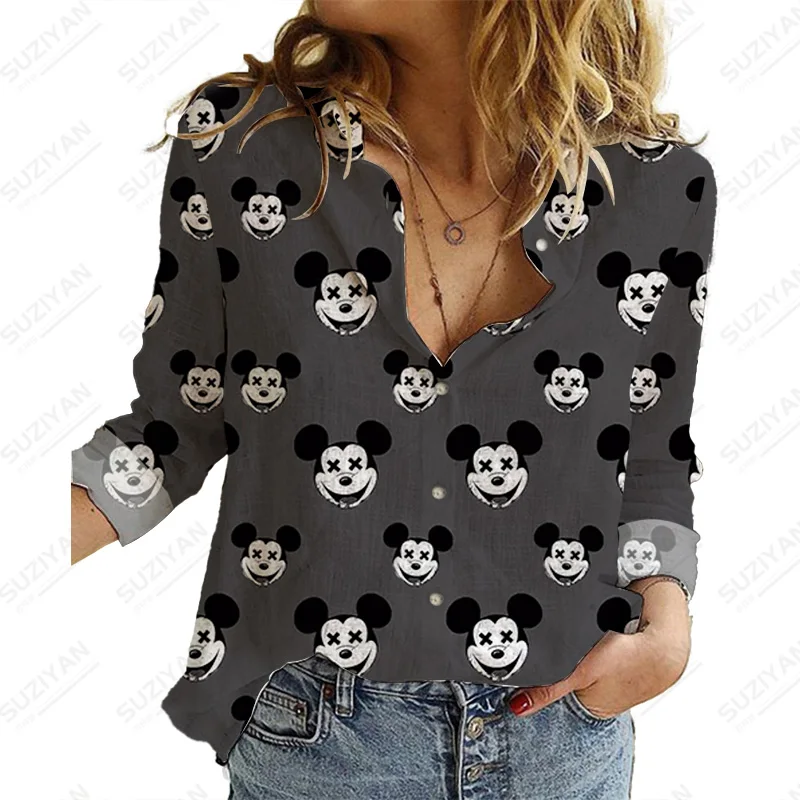 

Disney ShirtWomen'S Fashion 2022 New Design Ladies Shirt Mickey And Friends Casual Collar Button Streetwear Tops Fashion New