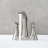 SKOWLL Bathroom Sink Faucet 4 Inch Centerset Vanity Faucet 2 Handle Lavatory Faucet with Pop Up Drain