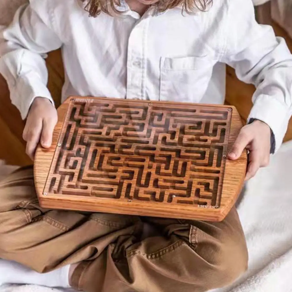 

3d Puzzle Wooden Board Toys Ball Maze Games Handcrafted Development Child Educational Intellectual Toys Puzzles Toy X3z0