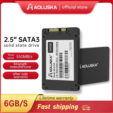 SSD-накопитель AOLUSKA Sata3, жесткий диск 1 ТБ, 215 ГБ, 256 ГБ, 128 ГБ, 500 Гб, 480 ГБ, 240 ГБ, жесткий диск 120 дюйма, Внутренний твердотельный накопитель для ПК