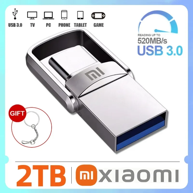 XIAOMI Флэш-накопители 2 ТБ USB 3.0 Мини Высокоскоростной металлический