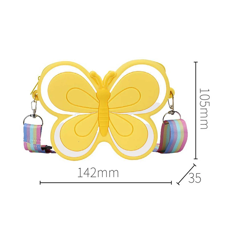 Cute Silica Gel Bow Children's Mini Shoulder Bags Cute Double-sided Silicone Messenger Shoulder Bag Small Coin Purse